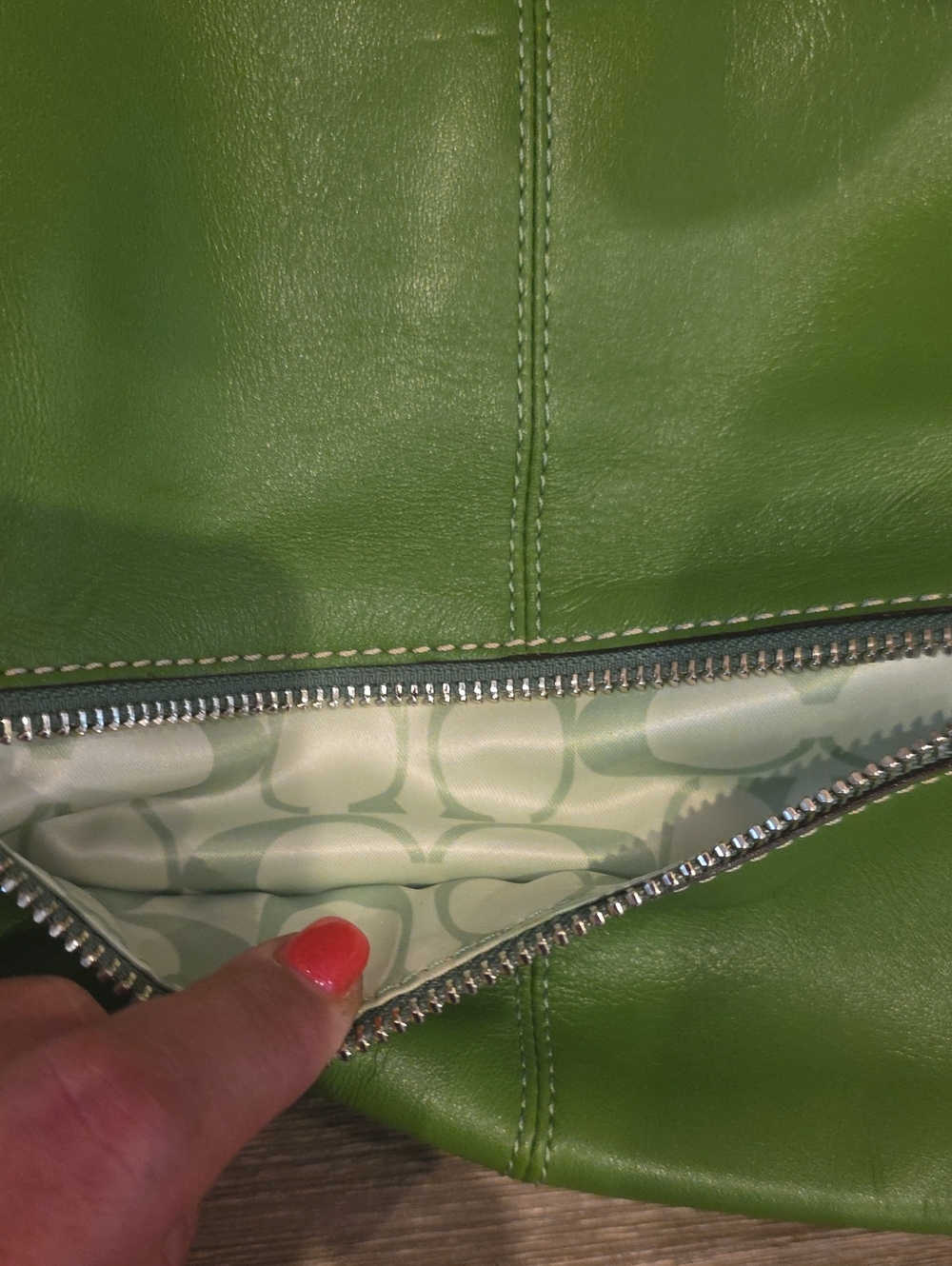 Coach Y2K Green Foldover Clutch - Picture 4 of 10